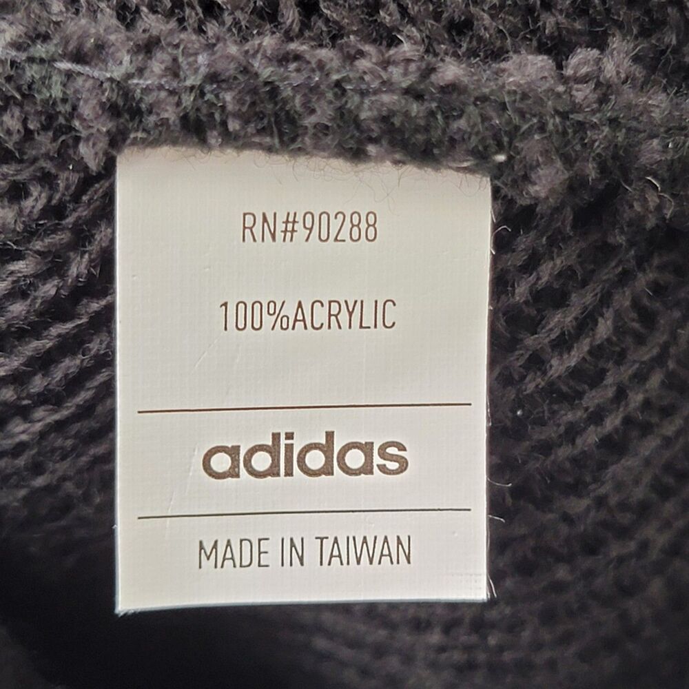 Adidas Beanie Mens OS Black Trefoil Cuffed Hat Winter Outdoor Ski Activewear NWT - Picture 6 of 8